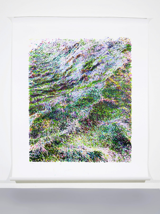 Sounding Soil 2
Acryl/Papier 
Motiv: 180 x 150cm
Papier: 260 x 195cm
2025